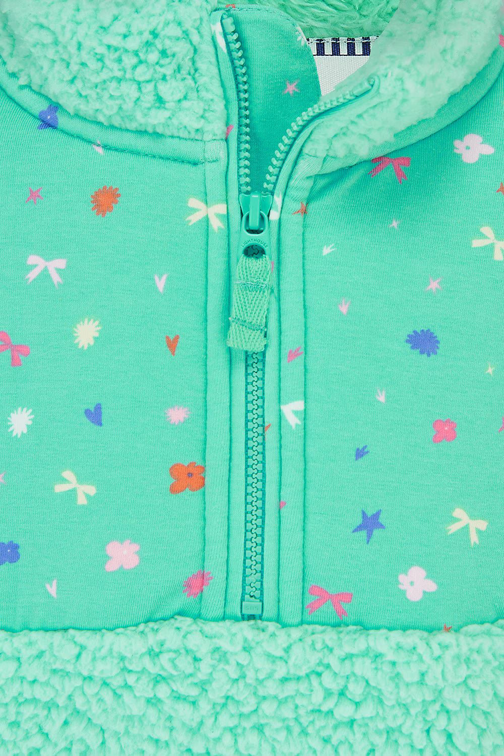Cassie Kid's Half zip Green Fleece