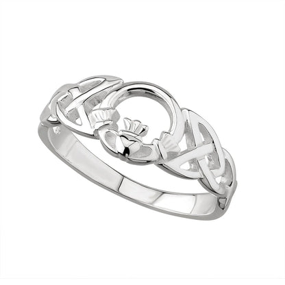 Silver Women's Celtic Claddagh Ring