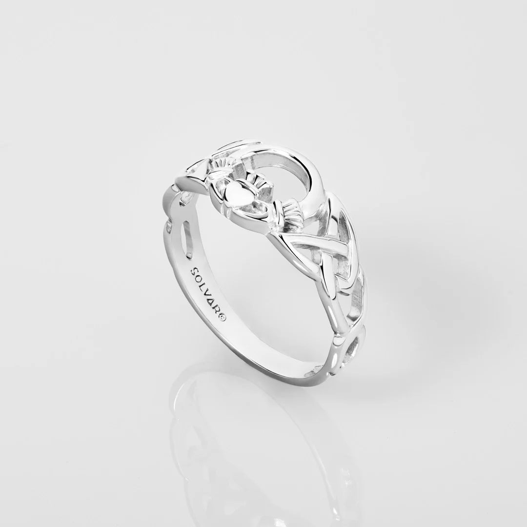 Silver Women's Celtic Claddagh Ring