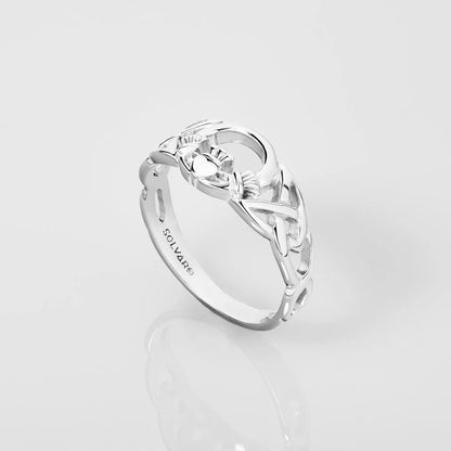 Silver Women's Celtic Claddagh Ring