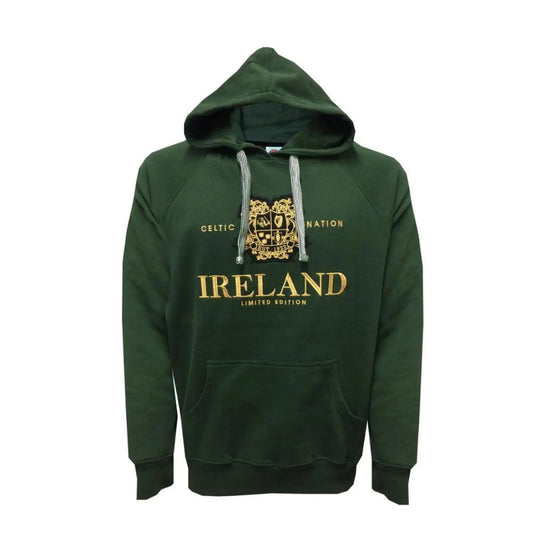 Bottle Green Ireland Embroidered Unisex Hoodie