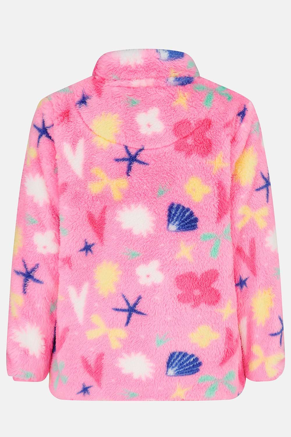 Claire Kid's Fluro Pink Half Zip Fleece for girls