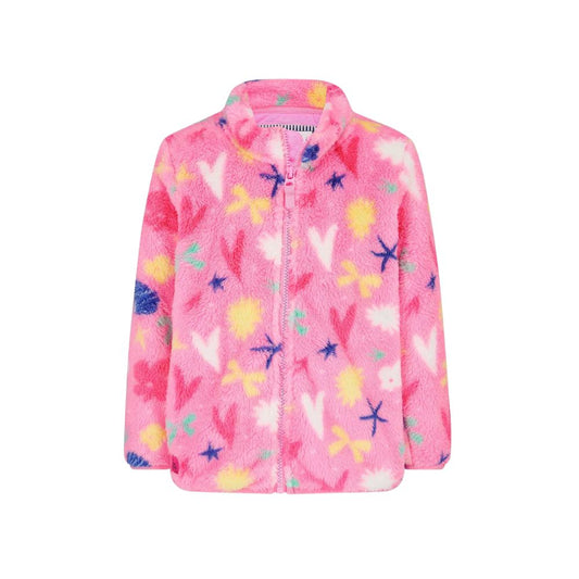Claire Kid's Fluro Pink Half Zip Fleece for girls