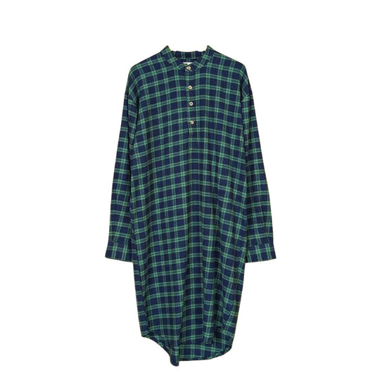 Men's Flannel Nightshirt Green Tartan Blackwatch