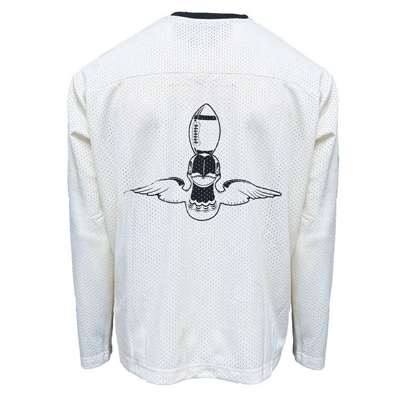 Guinness Harp Long Sleeve Jersey White and Black Unisex Top