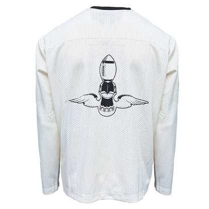 Guinness Harp Long Sleeve Jersey White and Black Unisex Top