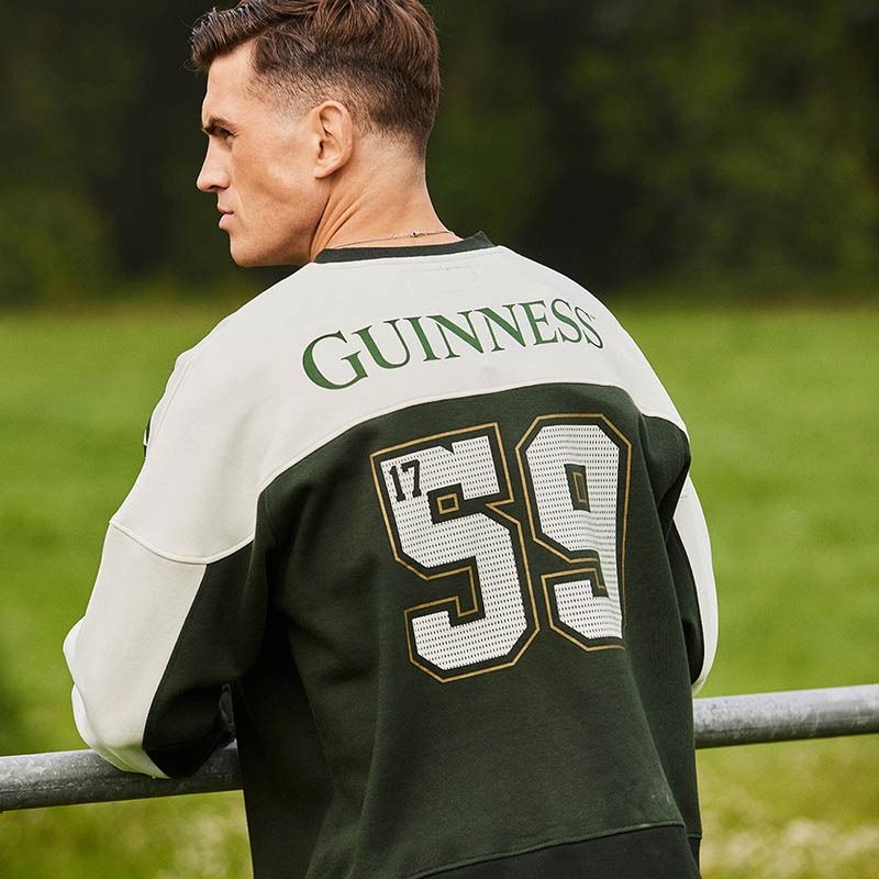 Guinness American Football Sweatshirt Black and Cream Unisex