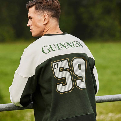 Guinness American Football Sweatshirt Black and Cream Unisex