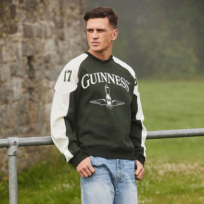 Guinness American Football Sweatshirt Black and Cream Unisex