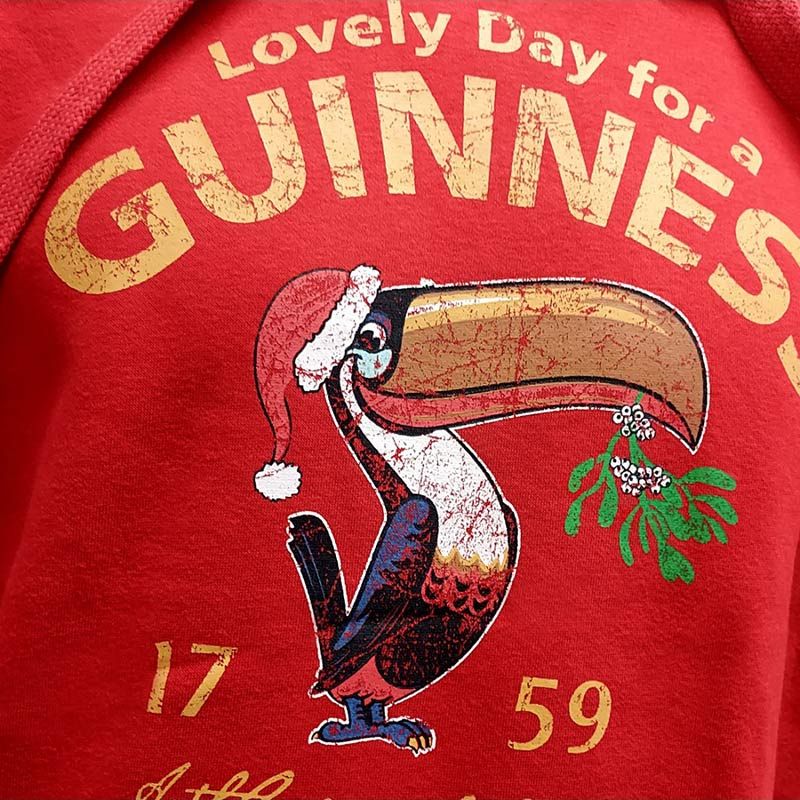 Guinness Red Vintage Toucan Christmas Hoodie Unisex