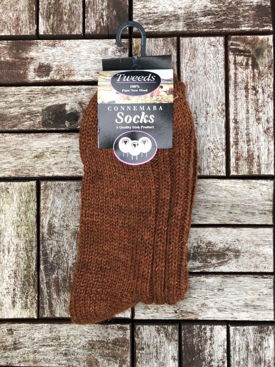 Connemara Merino Wool Brown Unisex Socks