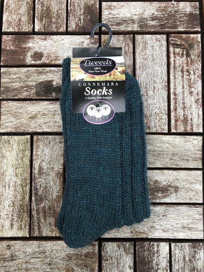 Connemara Merino Wool Blue Unisex Socks