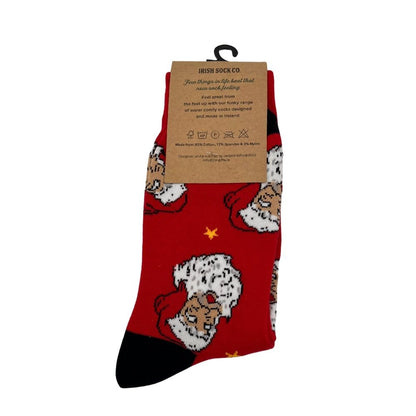 Irish Sock Co Santa Christmas Socks Red
