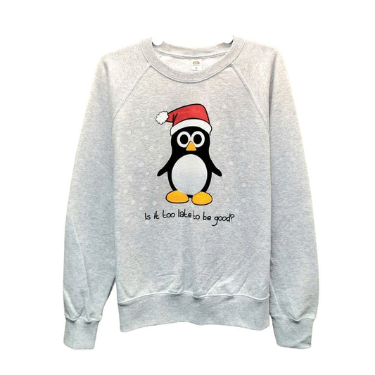 Christmas Penguin Unisex Sweatshirt Grey