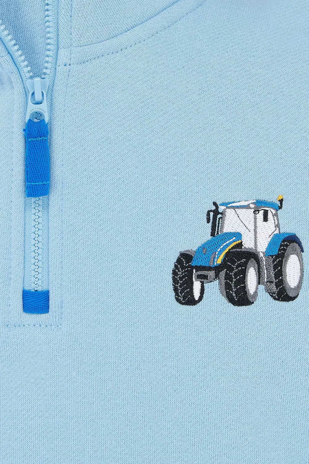 Jonah Blue Jersey Sweatshirt with Tractor motif for Boys