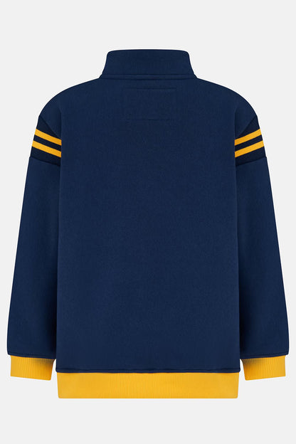 Jonah Navy Cotton Jersey Sweatshirt with JCB motif for Boys