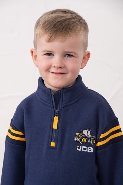 Jonah Navy Cotton Jersey Sweatshirt with JCB motif for Boys