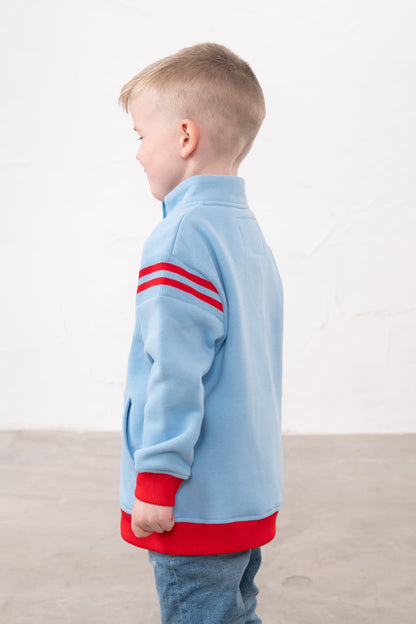 Jonah Blue Jersey Sweatshirt with RED Tractor motif for Boys