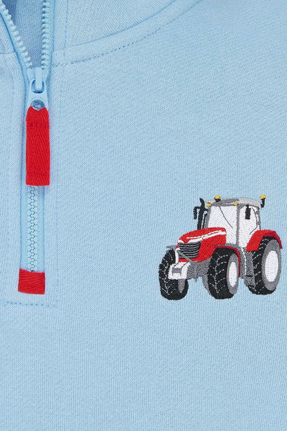 Jonah Blue Jersey Sweatshirt with RED Tractor motif for Boys