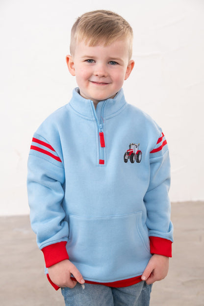 Jonah Blue Jersey Sweatshirt with RED Tractor motif for Boys