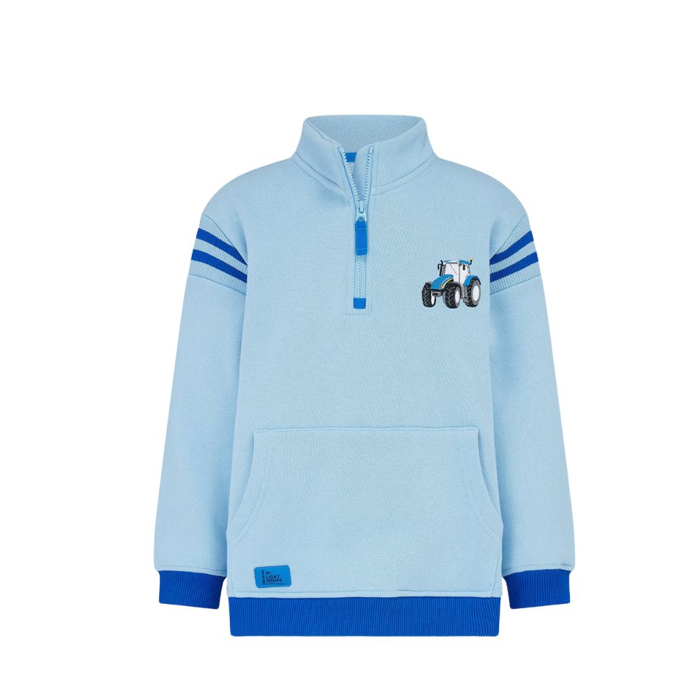 Jonah Blue Jersey Sweatshirt with Tractor motif for Boys