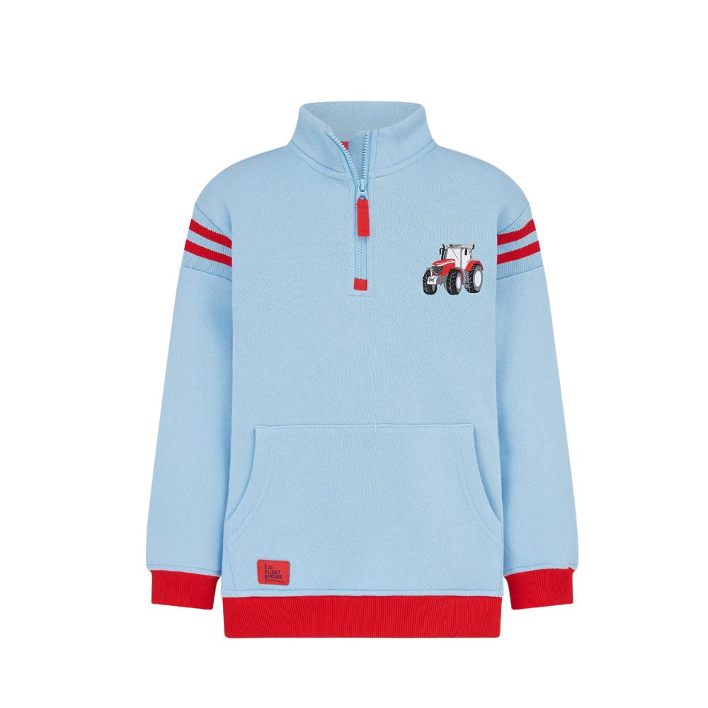 Jonah Blue Jersey Sweatshirt with RED Tractor motif for Boys