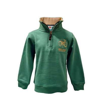 Kids Shamrock Ireland 1/4 Zip Sweatshirt Top