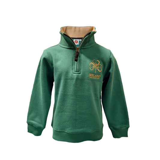 Kids Shamrock Ireland 1/4 Zip Sweatshirt Top