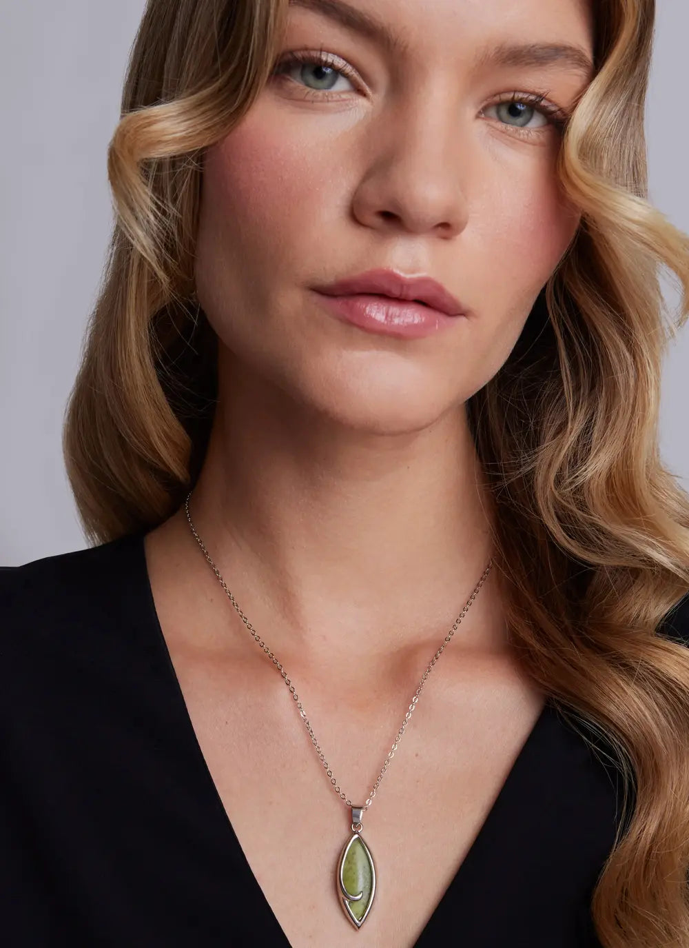 Connemara Marble Ellipse Pendant by Solvar