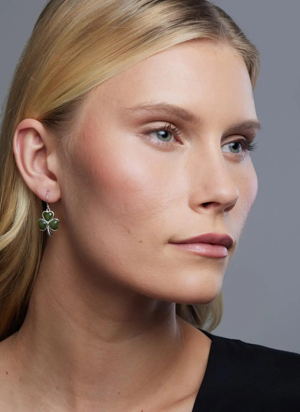 Connemara Marble Shamrock Earrings by Solvar