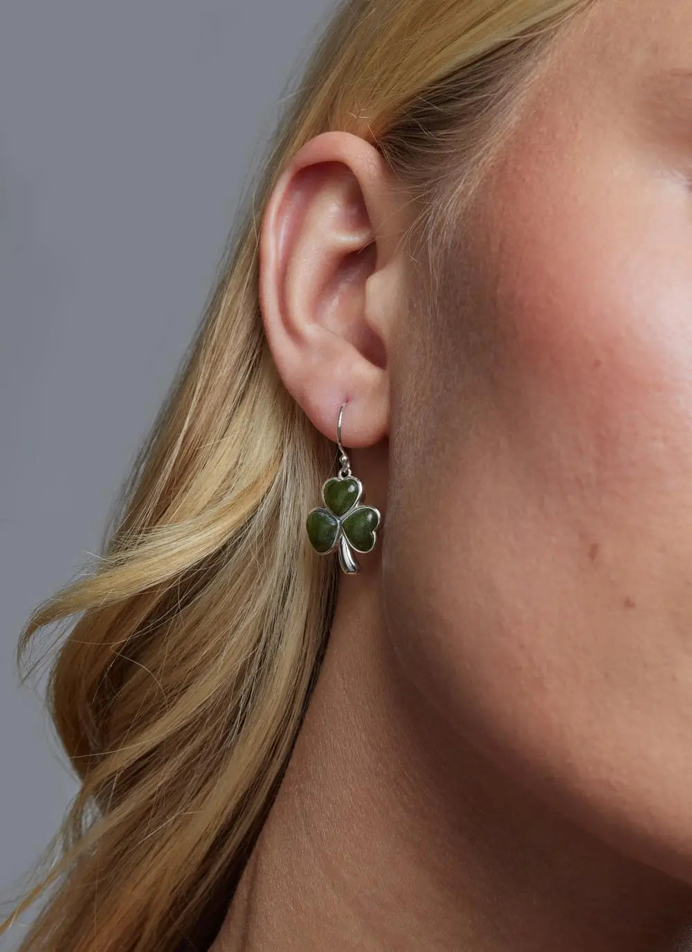 Connemara Marble Shamrock Earrings by Solvar