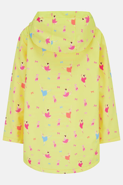 Olivia Girls Ballerina Bounce Yellow Rain Jacket with hood