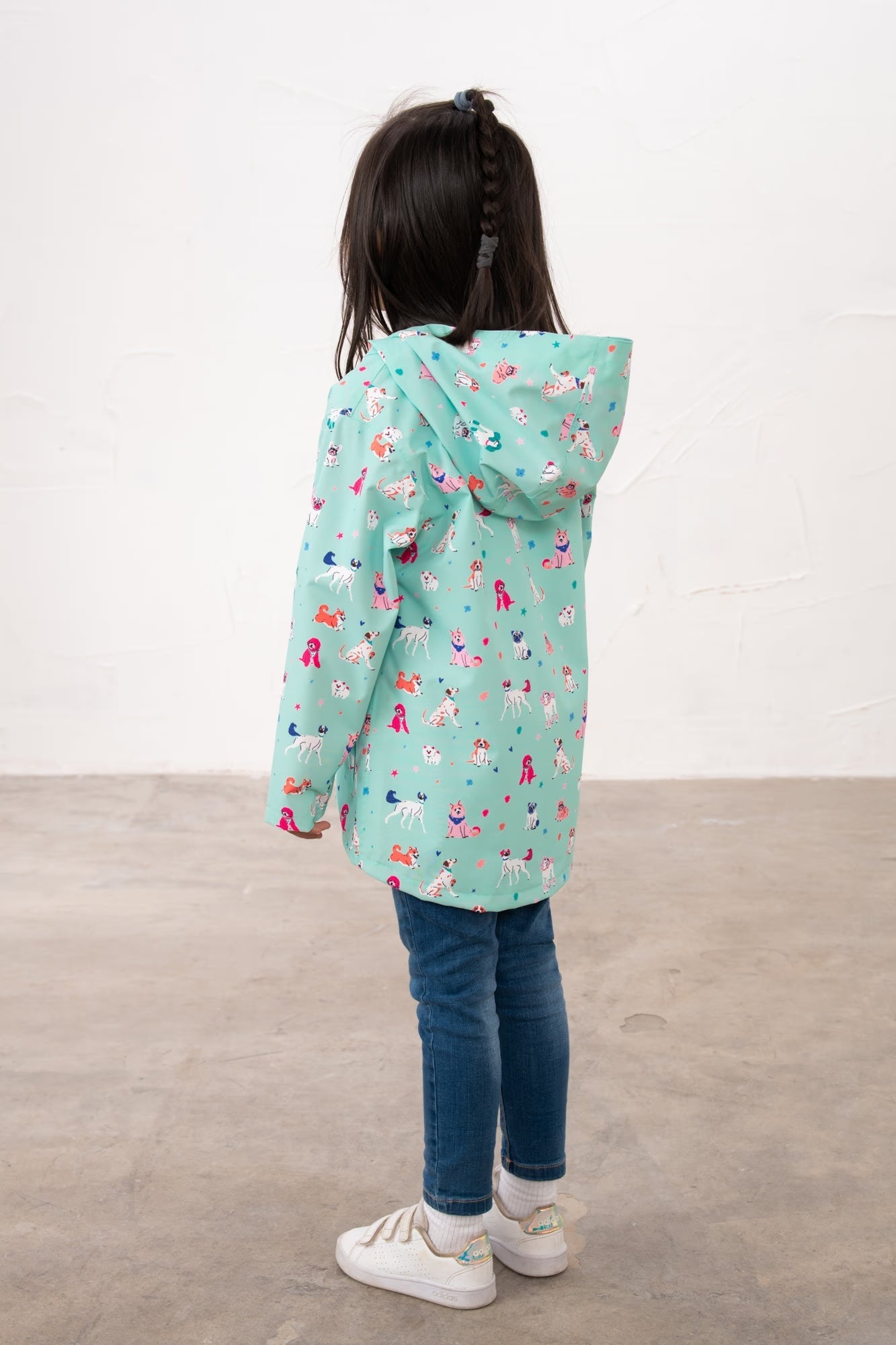 Olivia Waterproof Dog's Day Green Rain Jacket with hood