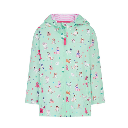 Olivia Waterproof Dog's Day Green Rain Jacket with hood