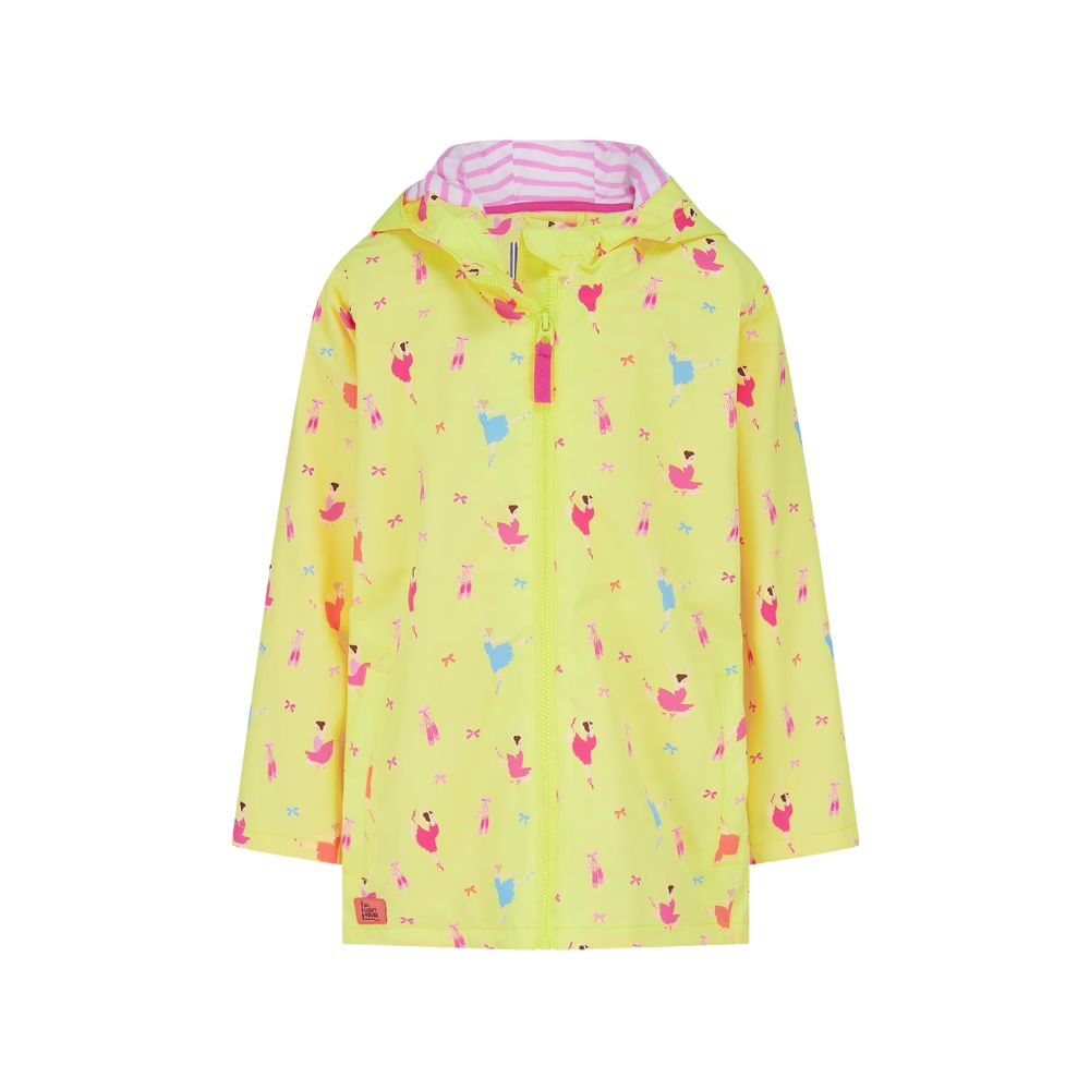 Olivia Girls Ballerina Bounce Yellow Rain Jacket with hood