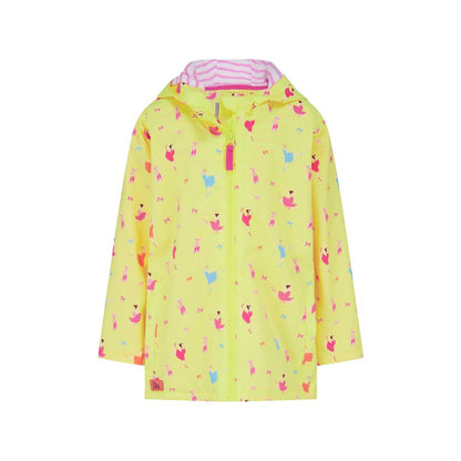 Olivia Girls Ballerina Bounce Yellow Rain Jacket with hood