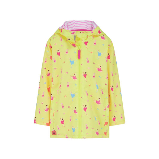 Olivia Girls Ballerina Bounce Yellow Rain Jacket with hood