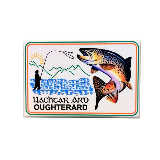 Oughterard White Fridge Magnet with Fish