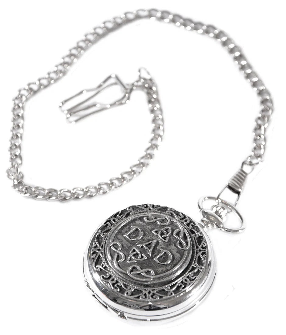 Pocket Watch With Dad Design by Mullingar Pewter