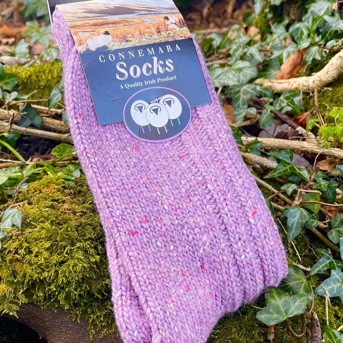 Connemara Merino Wool Purple Tweed Socks