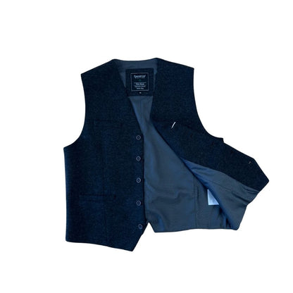Emerald Isle Men's Tweed Herringbone Waistcoat Navy Blue