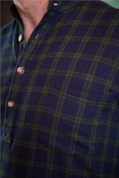 Men's Flannel Nightshirt Green Tartan Blackwatch