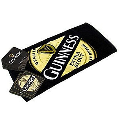 Guinness Bar Towel & 10 Coaster ST. James Gate Dublin Pack