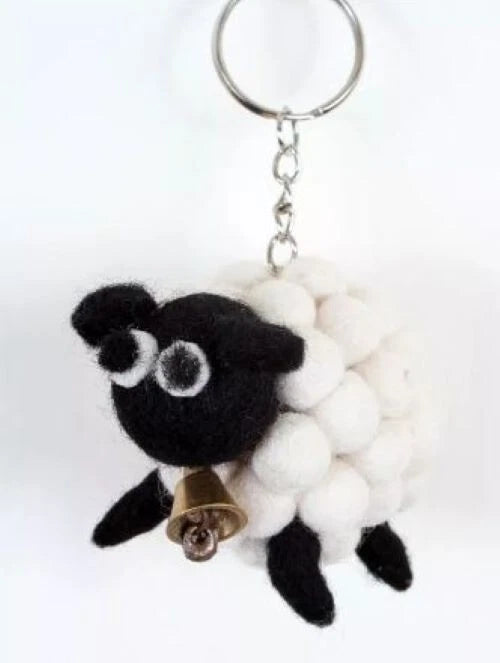 Pachamama Tessa Bobbly Lamb Keyring with Bell