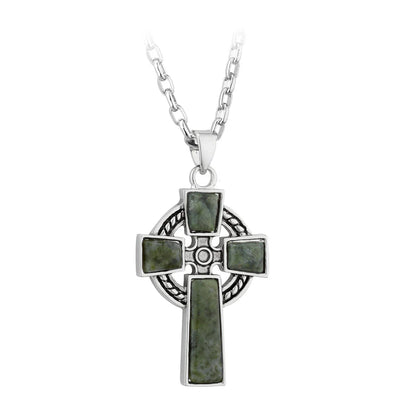 Connemara Marble Cross Necklace by Solvar