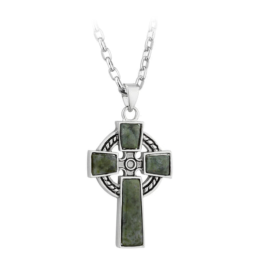 Connemara Marble Cross Necklace by Solvar