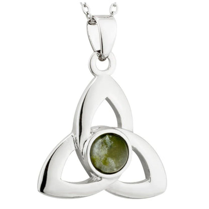 Connemara Marble Trinity Knot Designed Necklace by Solvar