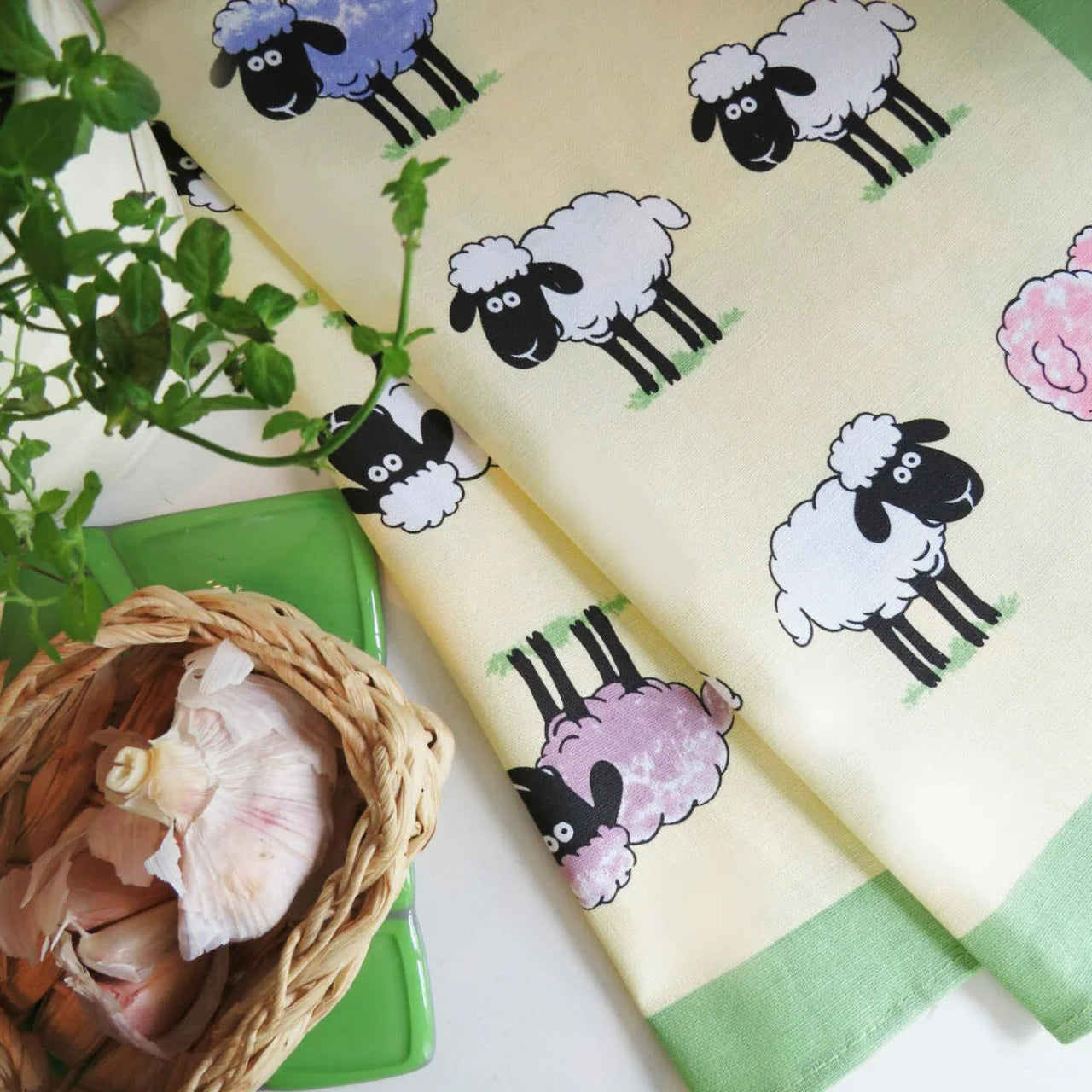 Sheepish Linen Union Tea Towel by Samuel Lamont