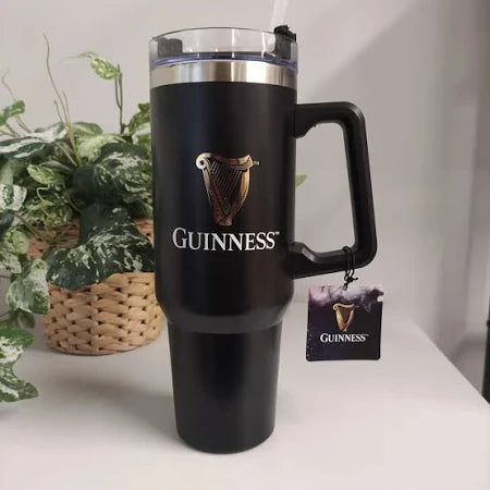 Guinness Contemporary Large Metal Travel Mug with Straw