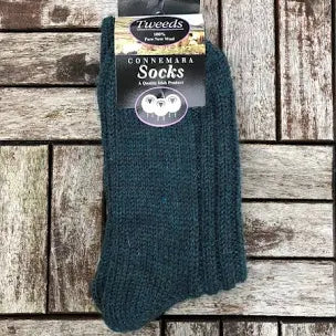 Connemara Merino Wool Teal Unisex Socks